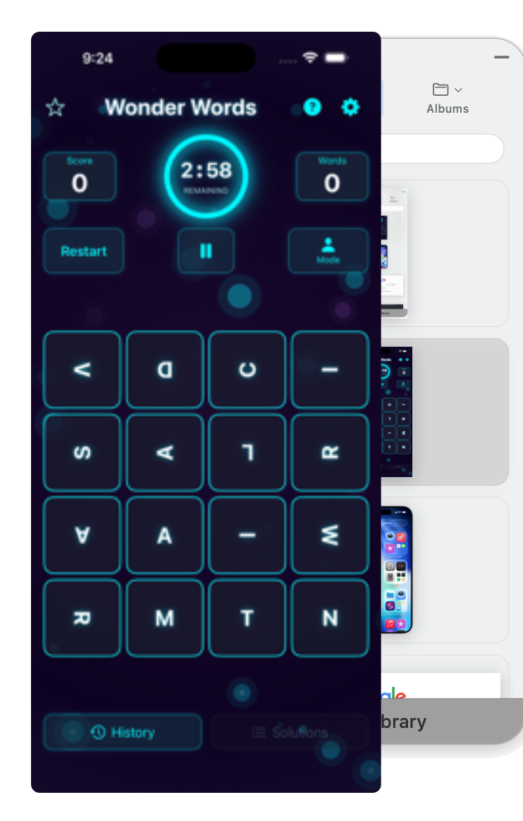 Shelf peek — hovering a thumbnail reveals a larger preview